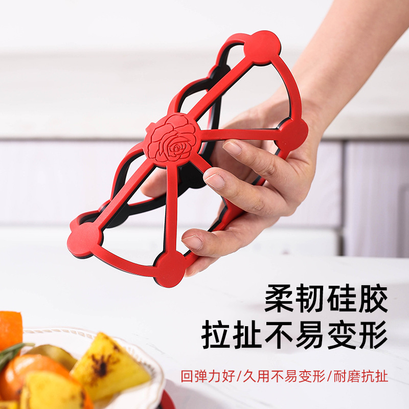 Personalizada creativa simple silicona gruesa redonda resistente a quemaduras almohadilla aislante térmico almohadilla de mesa de alta temperatura platos huecos