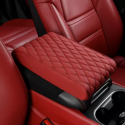 Armrest box pad Heightening Storage Armrest Box Pad - large-bingdou-wine-red