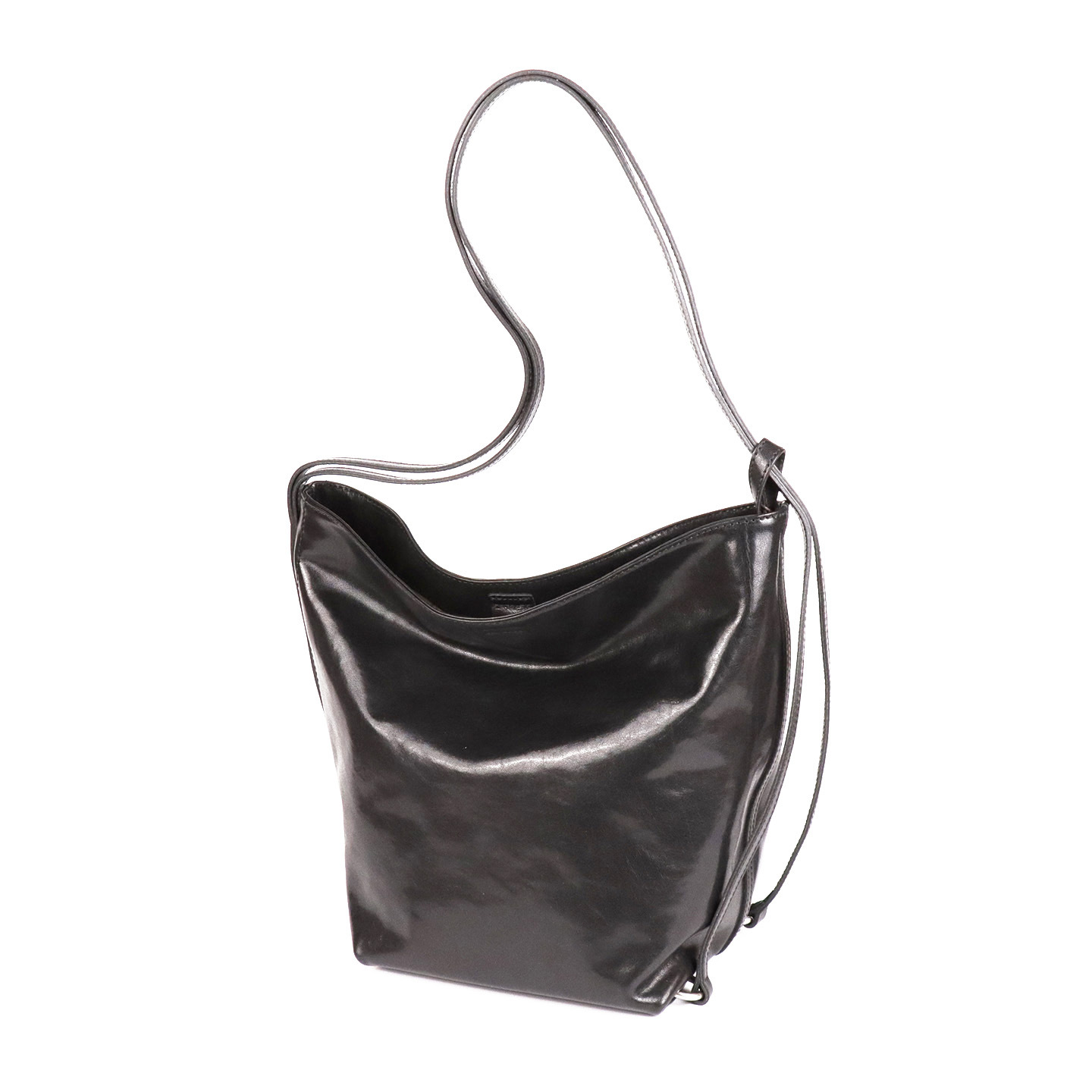 J6 Top Grain Crystal Cowhide Bucket Bag Women's Simple Tote Bag Underarm Genuine Leather Fashion 2-Way Backpack 6942 - Thumbnail 4