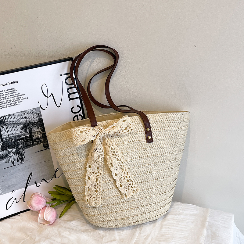 Große Geflochtene Strohtasche Für Den Strand Und Alltag_voghion.com