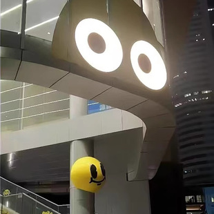 3D Light Box with Moving Eyes, Popular Store Rotating and Jumping Door Head, Waterproof Cock Eye Motor Advertising Sign