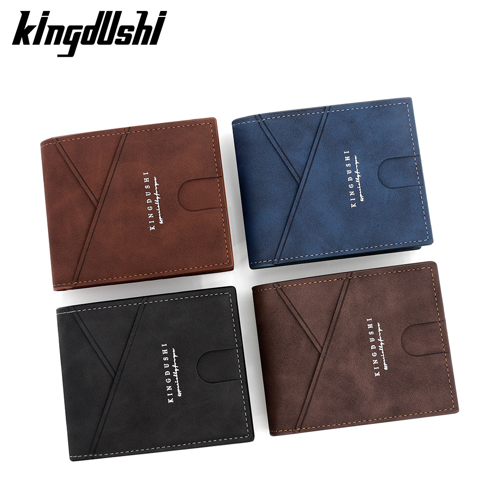 Nueva billetera corta para hombre de moda estilo europeo y americano con múltiples tarjetas, billetera de pu, billetera de cuero suave, bolsa de monedas