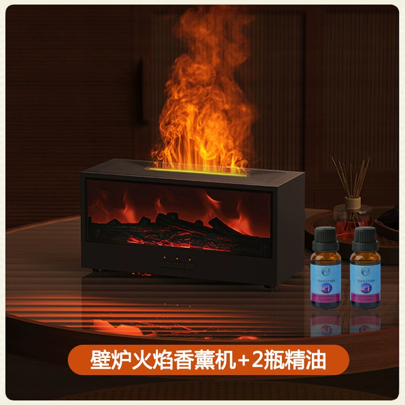 Fireplace Flame Aromatherapy Machine DQ717, 3D Flame, 150 ml Ultrasonic Humidifier
