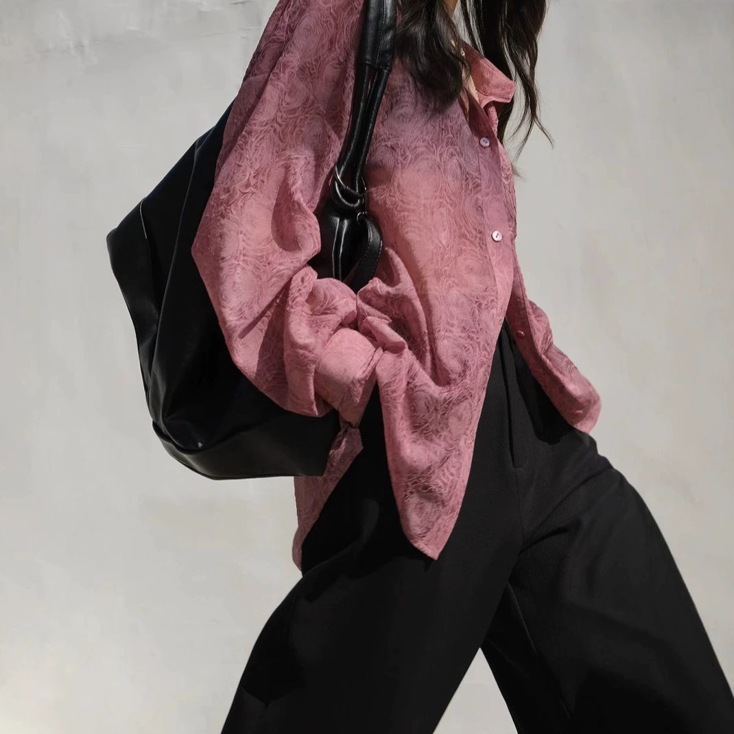 Премиум чувство тиснения дизайн солнцезащитный крем рубашка женская микро-прозрачная летняя шикарная рубашка ленивый солнцезащитный топ с длинными рукавами