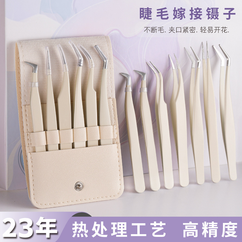 Tweezers for eyelashes stainless steel for extension