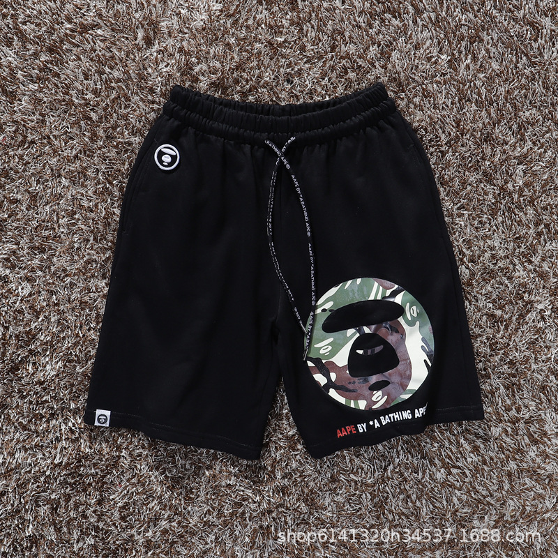 Ape head new aap shorts men's and women's fashion brand Terry casual pants loose sports pants five pants beach pants camouflage