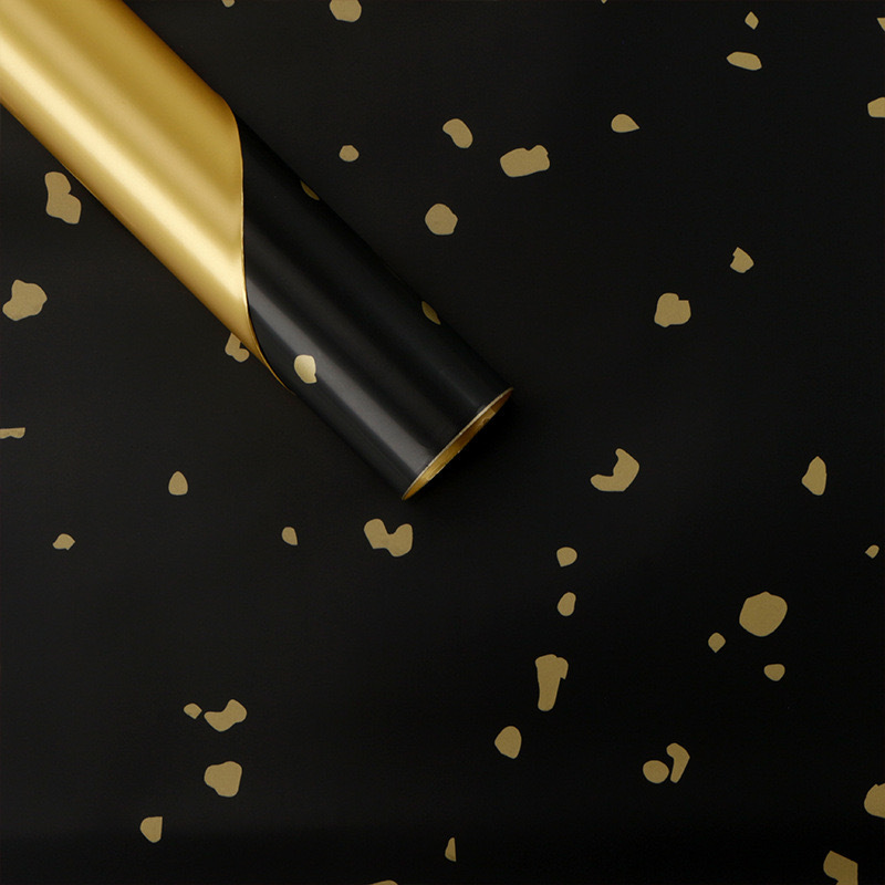 Papel de regalo para ramos de flores Lizhiran, con purpurina dorada, papel dorado de dos tonos, estilo europeo, elegante y resistente al agua.