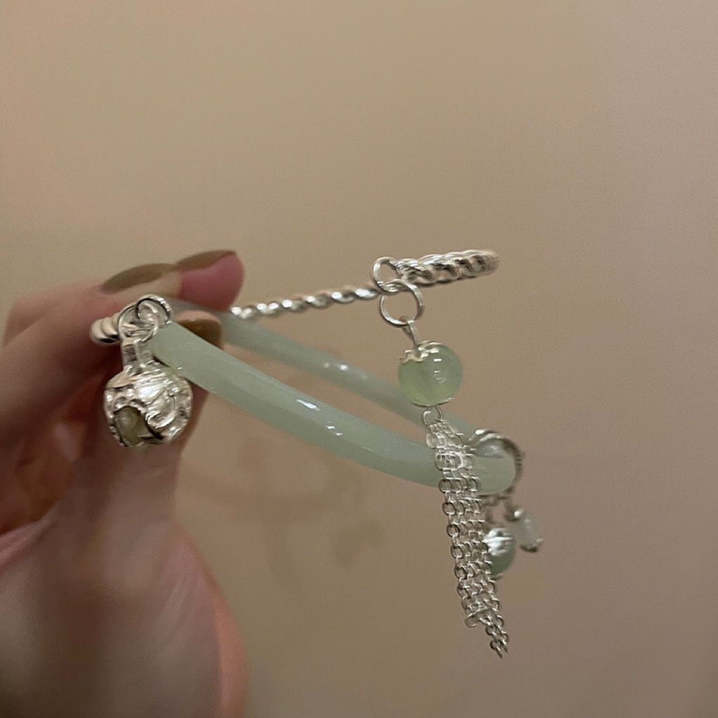 Nuevo estilo chino seguridad borla doble pulsera estilo antiguo pulsera un paso simple campana pulsera novias regalo