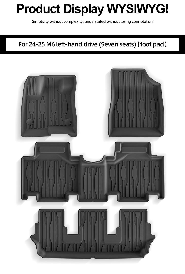 Suitable for 24-25 Model Byd M6 Left- and Right-Hand Drive Cars, Dirt-Resistant Tpe Floor Mats, Fully Environmentally Friendly Trunk Mat