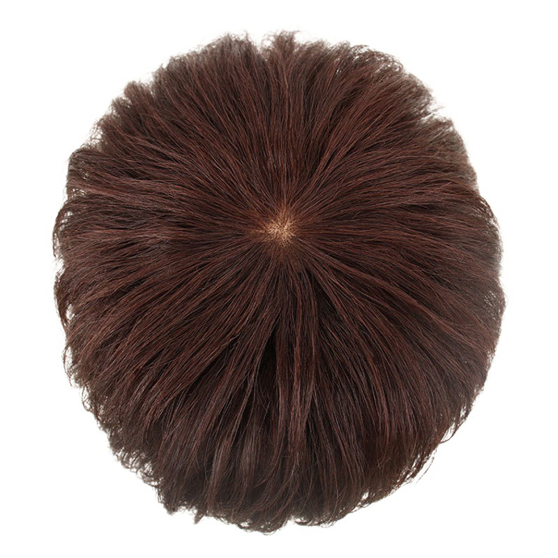 Wig real human hair full head cover middle-aged and elderly mothers short curly hair fluffy breathable fashionable temperament full head cover wholesale