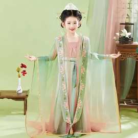 夏季女童汉服2026新款中国风宋制大袖衫儿童古装超仙走秀唐装礼服