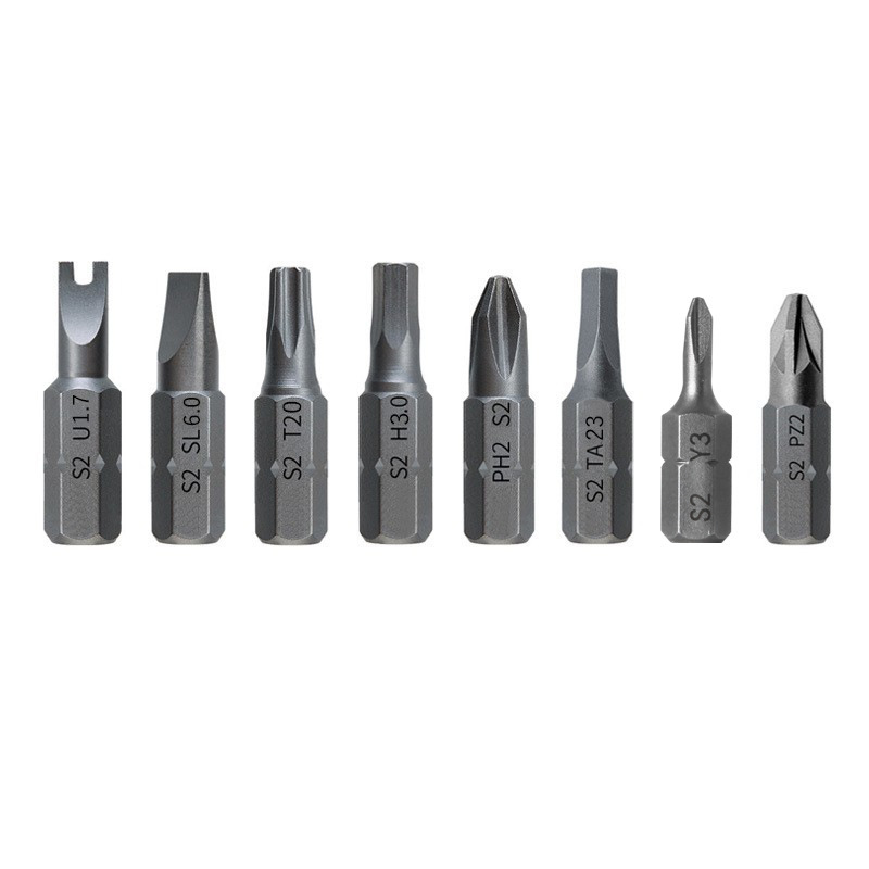 Set de 24 destornilladores de trinquete 25mm cabeza cruzada hexagonal y plumón tipo arroz para herramientas eléctricas