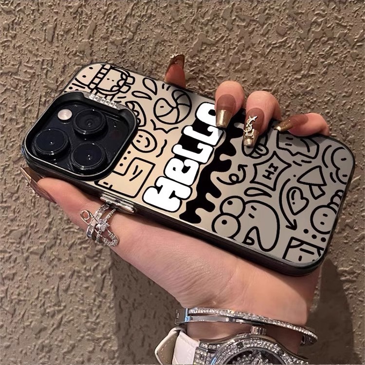 线条英文hello适用苹果iPhone17手机壳新款华为p70高级感情侣女款