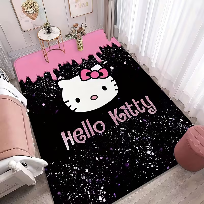 Caricatura encantadora hellokitty habitación alfombra de la cama resistente a la suciedad a prueba de polvo fácil de cuidar alfombra decoración de la sala de estar