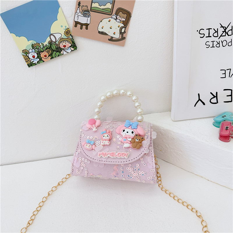 Bolsos infantiles, bolsos de moda princesa de perlas, bolsos de cambio de chicas lindas, bolsos de hombro de chicas