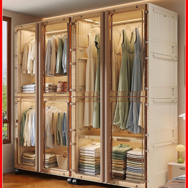 Thickened Adult Wardrobe for Home Storage, 2026 New Popular Model Storage Cabinet, Can Hang Clothes, Simple, Sturdy, and Durable Wardrobe Thickened Adult Wardrobe for Home Storage, 2026 New Popular Model Storage Cabinet, Can Hang Clothes, Simple, Sturdy, and Durable Wardrobe