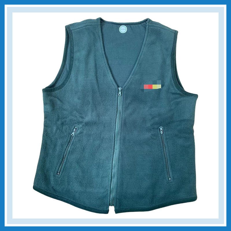 Green Velvet Vest Warm Vest Vest Training Velvet Vest Olive Green Velvet Vest Fleece Cold-proof Warm Cardigan