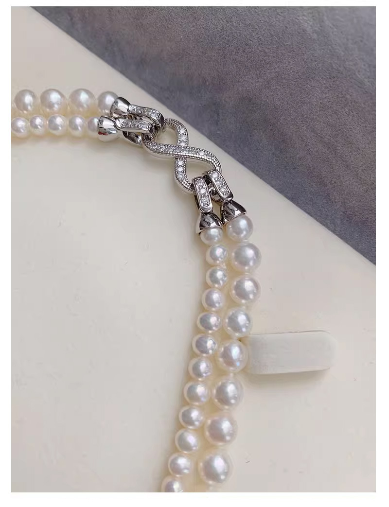 Dubbellaagse parelketting voor dames elegante hanger ketting_voghion.com
