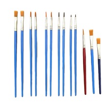水彩水粉丙烯颜料绘画笔 平头数字油画画笔 塑料杆扁头勾线笔批发