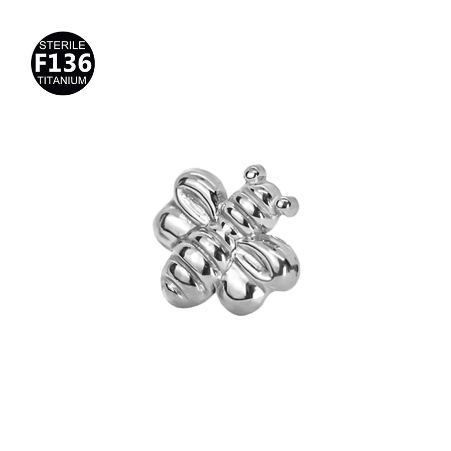 Metal small lip piercing heart-shaped