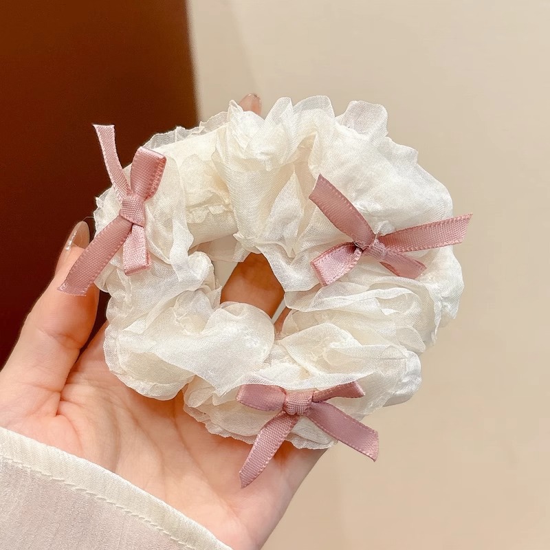 El encaje francés doble anillo de cabello de intestino grueso femenino de alta calidad cuerda de cabello de pelo de ballet dulce Meisen tocado de cabello