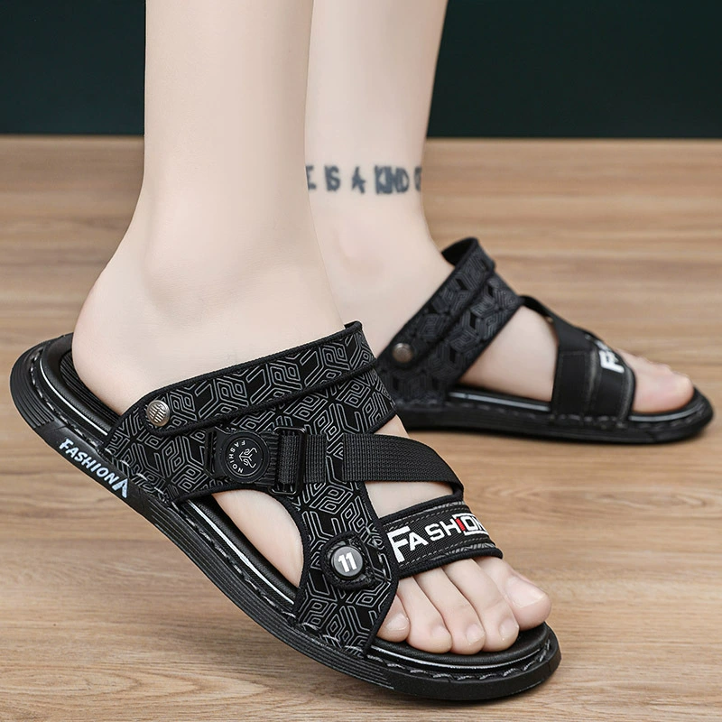 Сандалии мужские летом носить противоскользящие повседневные мягкие нижние пляжные сандалии мужское спортивное вождение двойного назначения
