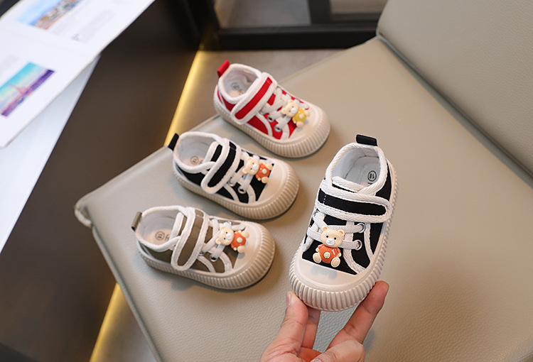 Barncanvas 2023 Vår och höst Pojkar Casual Shell Head Girls Cookie Mjuk sula Babyskor_voghion.com