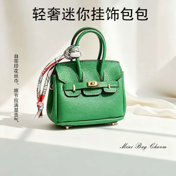 2026 New Mini Platinum Jewelry Small Pendant Ultra-Fine Fiber Cross-Border European and American Style Bag Pendant Small Handbag Keychain