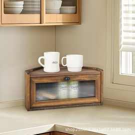 厨房台面调料架子收纳置物架面包箱收纳墙角面包箱多功能置物柜