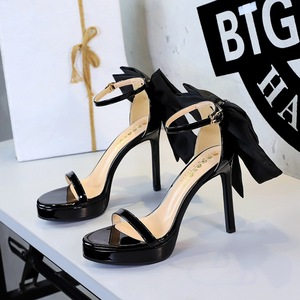 7252-H102M European and American super high heels temperament patent leather single strap exposed toe sexy waterproof la
