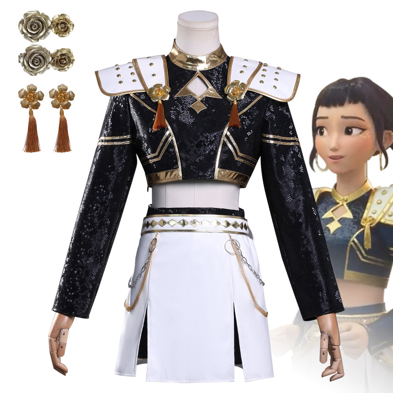 伊萌万圣节K-POP猎魔女团鲁米打歌服黑色cos韩流巨星二次元动漫|undefined