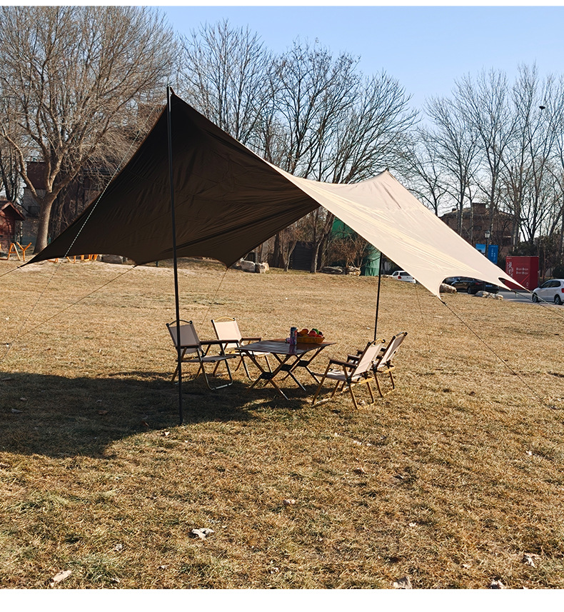 Thickened Oxford Cloth Black Vinyl Canopy Tent for Outdoor Camping, Barbecue, Sunshade, Rainproof, Sunproof, Garden Gazebo Wholesale