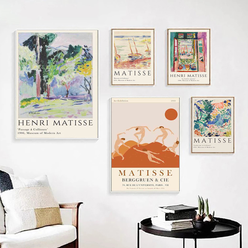 亚马逊亨利·马蒂斯复古海报抽象景观墙艺术复古绘画家居装饰图片