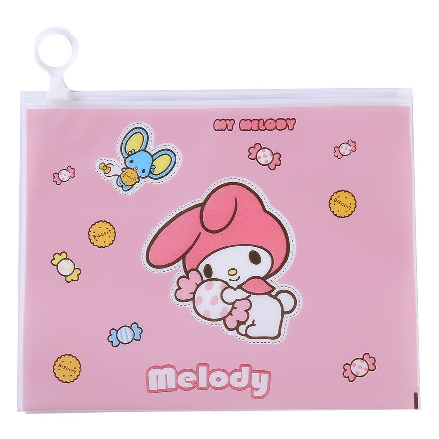 Anillo de dibujos animados cremallera bolsa creativa transparente esmerilado lápiz caso lindo estudiante multi-funcional Archivo de la joyería bolsa de almacenamiento