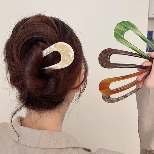 Retro Acetic U-shaped Hairpin, Simple Modern Elegance, High-end Hairpin for Round Buns, Stylish Hair Accessory for Instagram Women