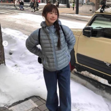 6天 sansange*r排骨羽绒服韩系女装保暖零压感连帽外套吴是温同款