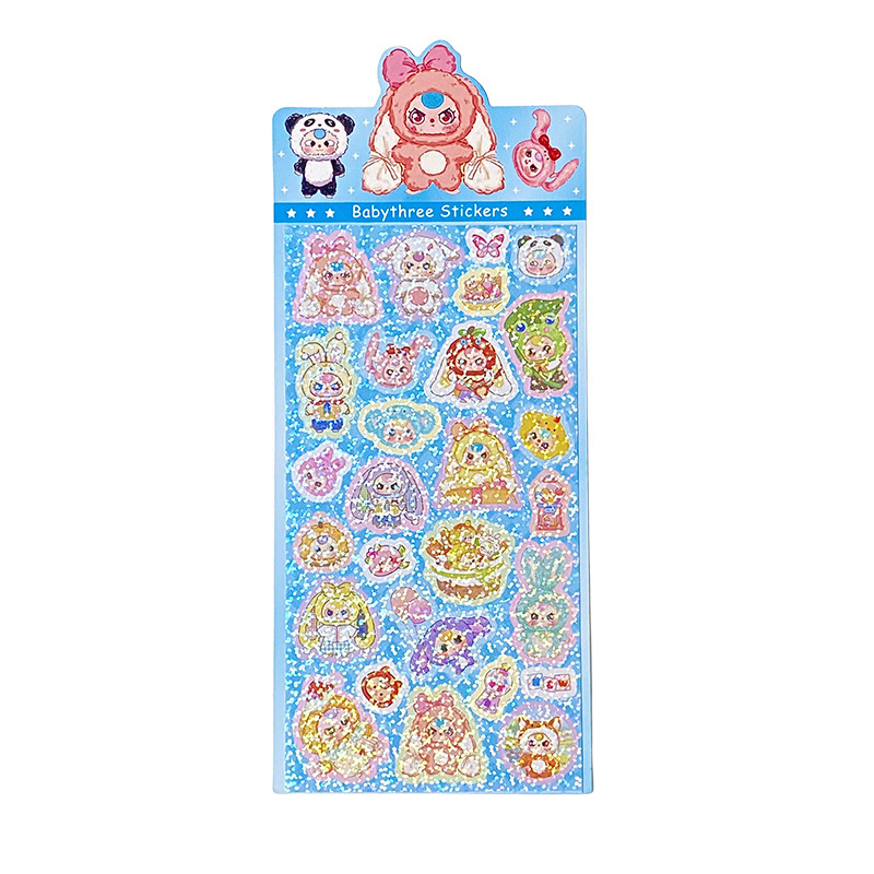 Al por mayor nuevo pequeño nuevo pegatinas láser transparentes creativas pegatinas de cuentas de mano chicas corazón arco iris pegatinas de pony pegatinas decorativas