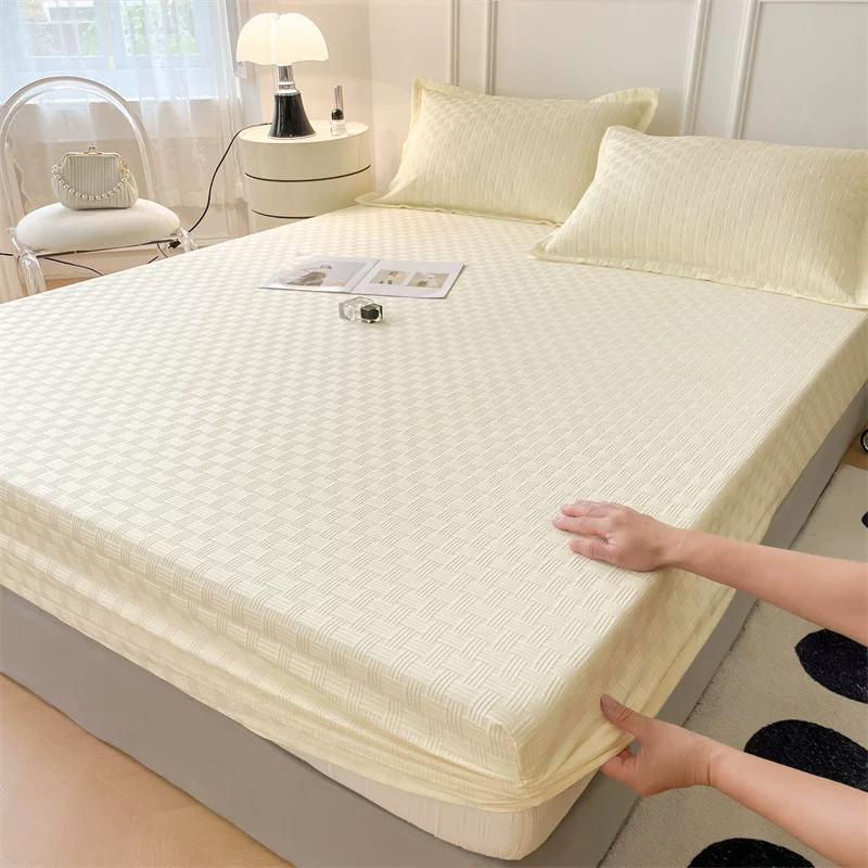 Sheet, set, mattress, dustproof bedspread, protective case, with embroidery, 3 piece set