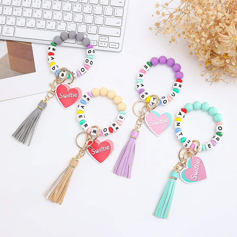 1 Stück Süß Brief Herzform Legierung Kieselgel Taschenanhänger Armbänder Schlüsselbund display picture 2