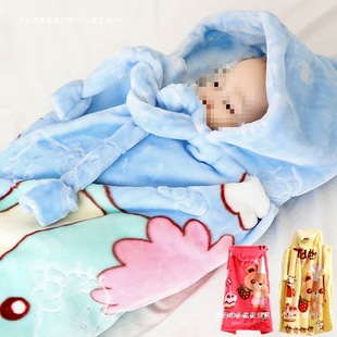 Cloak Holding Blanket Quilt Spring and Autumn Going Out Blanket Coral Fleece Thickened Baby Bag Baby Holding Quilt Newborn Bag Free Shipping