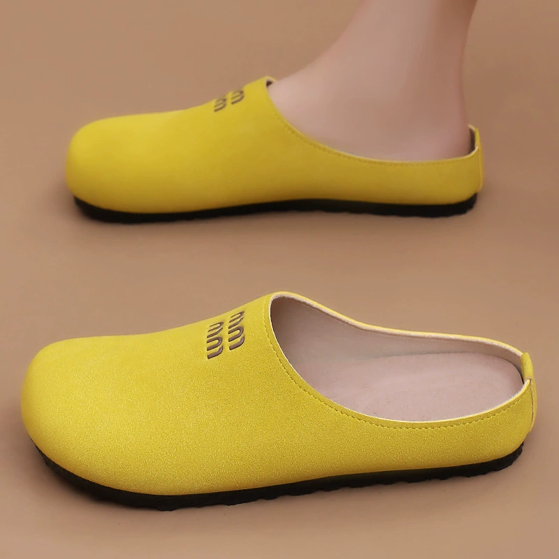 Женские тапочки-баотоу, новая осенняя модель, популярные и модные, дышащие, с мягкой подошвой, удобная женская обувь, повседневные слипоны-полутапочки.