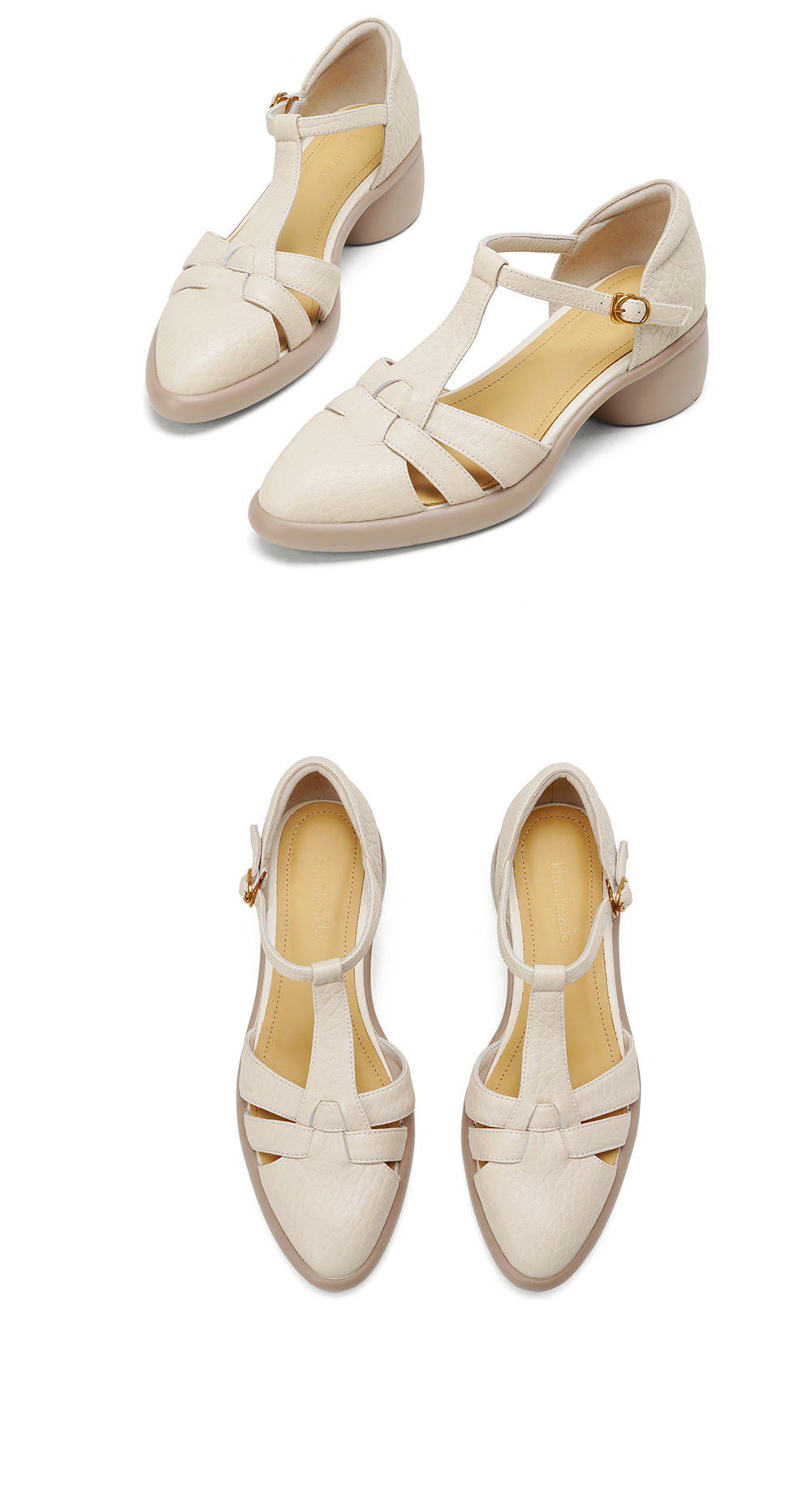 Sandal nữ quai chữ T bít mũi gót vuông 5 cm phong cách La Mã — đen chi tiết 17