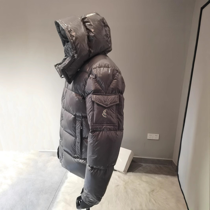 蒙家25亮面灰色maya玛雅Vezere连帽可拆卸男女款保暖羽绒服充绒|undefined