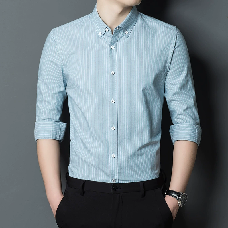 Autumn cotton long-sleeve, trend shirt, slim fit