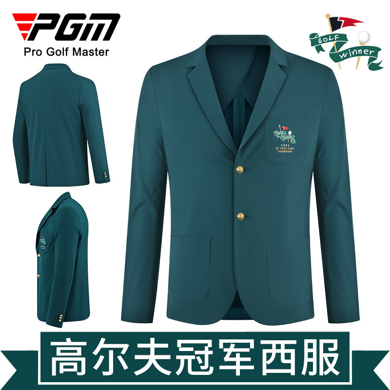 Pgm Golf Clothing Men's Suit Jacket Flat Lapel Knitted Stretch Jacket Champion Single Golf Suit