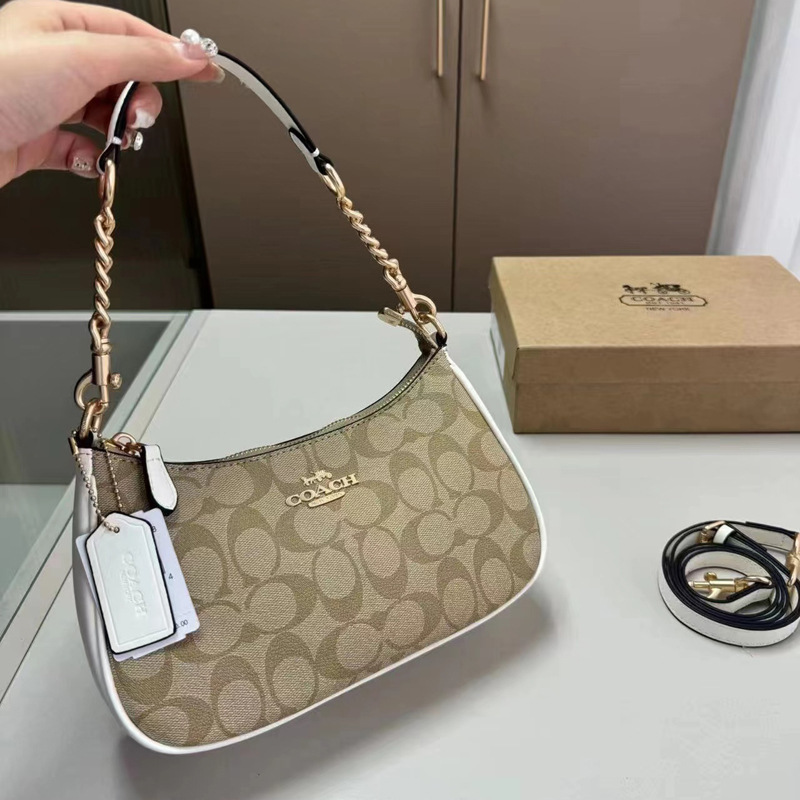 2025 Kojia Teri retro flor bolso de brazo de moda versátil impresión de cadena bolso mahjong bolso de hombro de mujer mochila