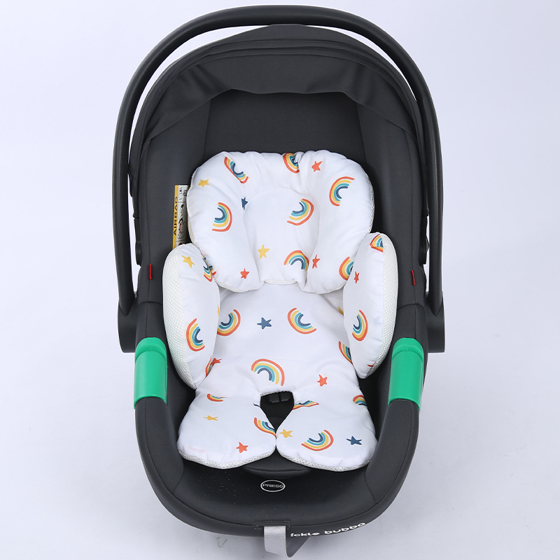 Baby Portable Basket Mat, Kids Safety Seat Inner Pad, Replaceable, Thickeneded, Warm, Waist and Head Protection, Universal for All Seasons