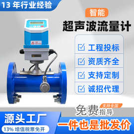 管道一体式超声波流量计 智能冷热量表485管段式超声波流量表