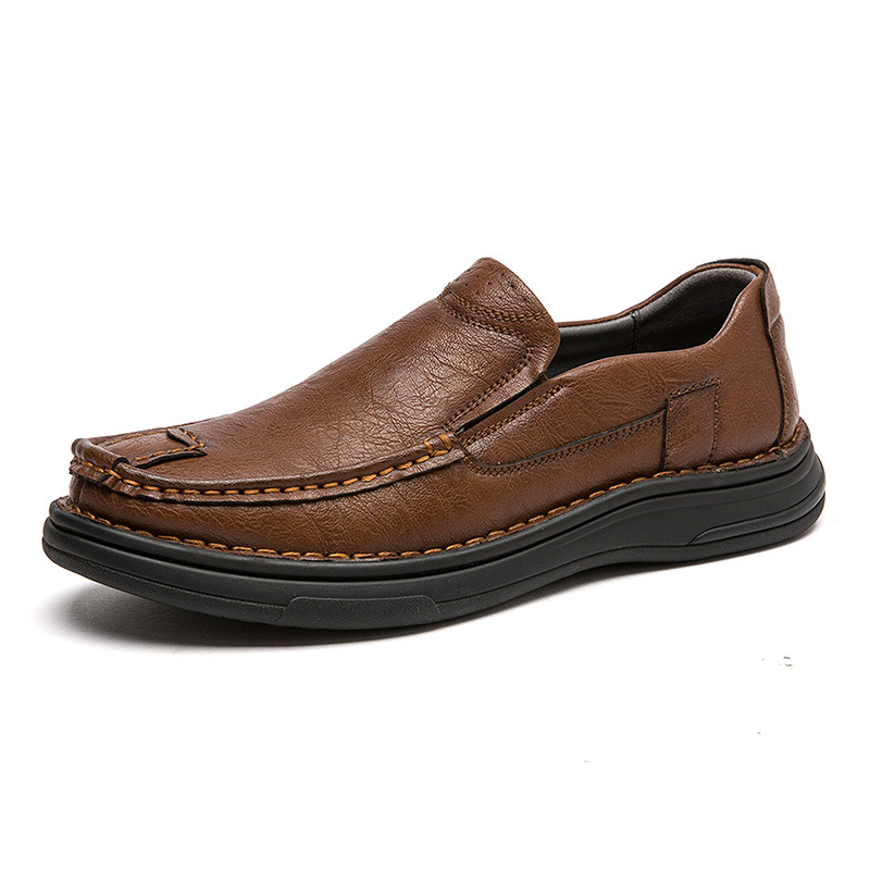 Zapatos de cuero transfronterizos otoño para hombres nuevos zapatos casuales de negocios de un pie suela blanda zapatos de papá de mediana edad y ancianos zapatos para hombres talla grande 46