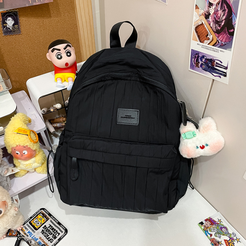 Fresh and simple solid color backpack for girls, minimalist college style school bag, niche travel backpack for middle and high school students